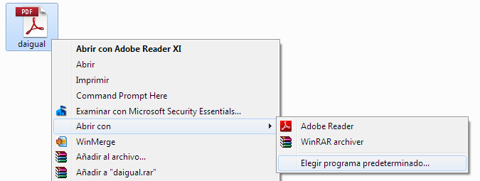 Configuración de WinRAR